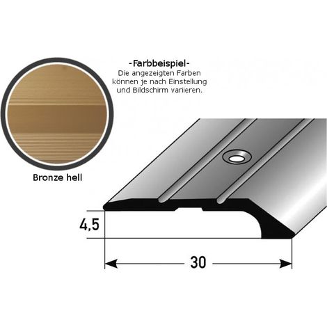 Abschlussprofil / Abschlussleiste "Maryville", 4,5 mm Einfasshöhe, Aluminium eloxiert, gebohrt-bronze hell-1000-gebohrt