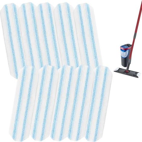 Lot de 10 lingettes de rechange (5 pièces) pour balai plat O-Cedar H2prO/Vileda H2prO Lingettes en microfibre lavables et réutilisables (1/5)