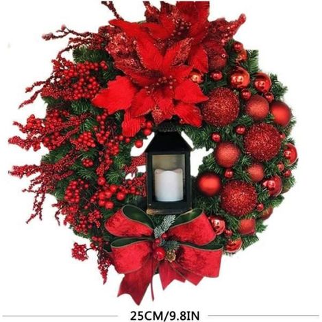 Guirlande de Noël avec bougies et décorations de façade de fenêtre 2636 (1/4)