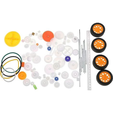 Juego de 78 piezas para experimentos científicos, repuestos para bricolaje, juego de engranajes para coches robot RC, ruedas de avión.