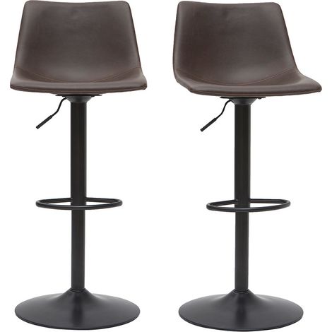 Barhocker Vintage PU braun 2er Set NEW ROCK