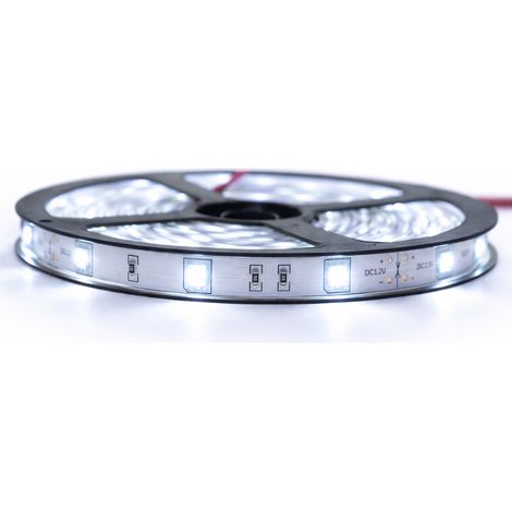 Kit de cinta profesional 5050 - 30 leds/m - 5 metros Blanco Frío en IP20  Longitud: 5 metros - Transformador: Fuente de alimentación incluida