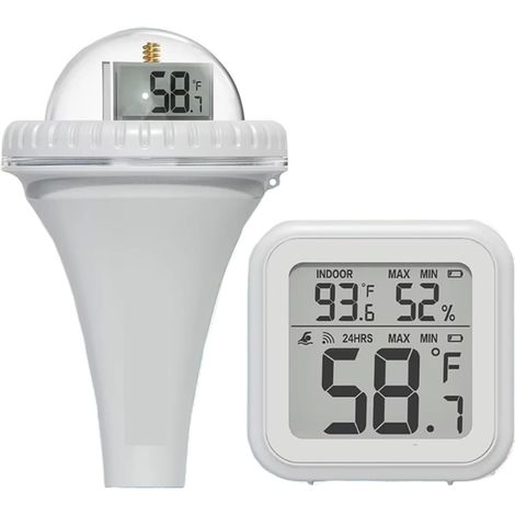 Thermomètre à Eau Thermomètre De Piscine Flottant Sans Fil, Étanche IPX7, Moniteur De Température De Piscine, Écran LCD 360°, Capteur De Température (1/3)