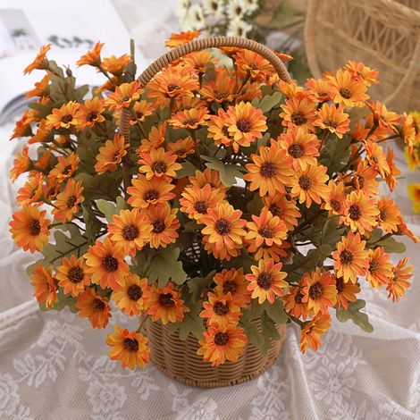 Bouquet De Marguerites Artificielles - 17 x 31 cm - Tiges Longues Flexibles - Décoration Intérieure Extérieure - Pour Mariage Bureau Maison Jardin - 1 Pièce (1/5)