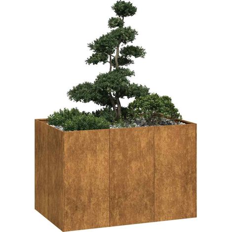 Pflanzkübel Rostig 120x80x80 cm Wetterfester Stahl vidaXL (1/5)