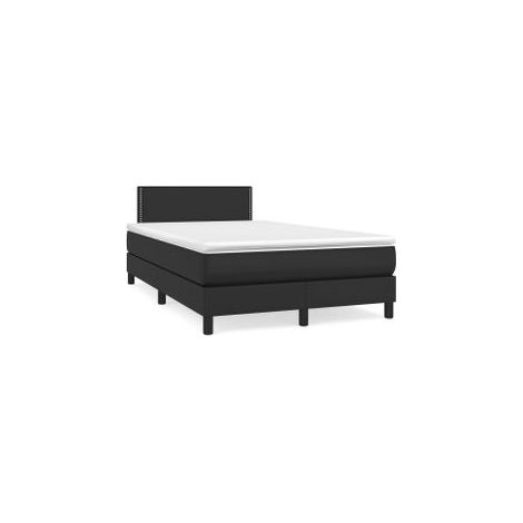 Sommier à lattes de lit matelas Noir 120x200 Similicuir (1/5)