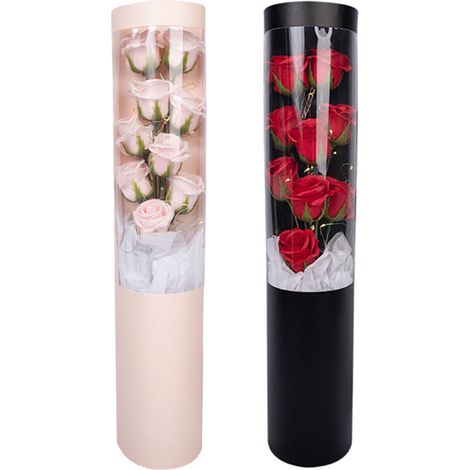 Bouquet de roses, coffret cadeau de fleurs en savon, seau à câlins, cadeau de Saint-Valentin 1614A0 (1/5)