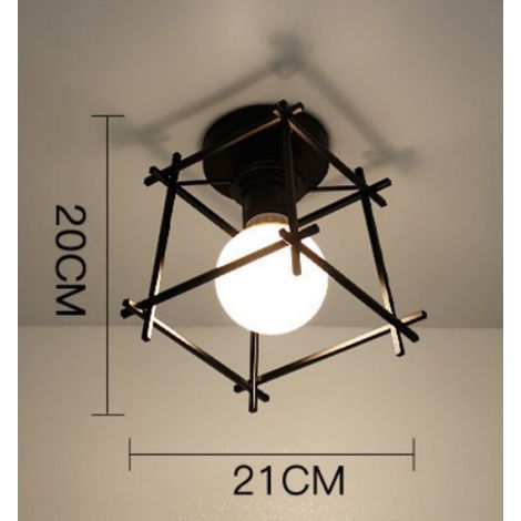 Geometric wrought iron wall lamp for living room, kitchen, loft, dining room, cafe (bulb not included) Tic Tac Toe White Light E27 (1/5)