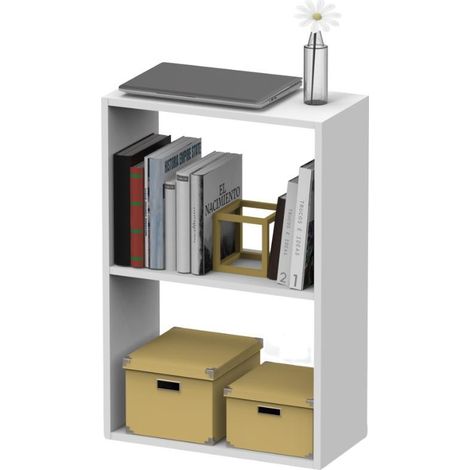Bibliothèque basse Tibet en blanc mat 75x50x24 cm Etagère à livres (1/3)
