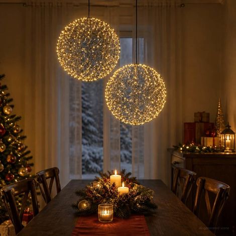 Lumière de finial de Noël 2 pc 1000 LED Blanc chaud (1/5)