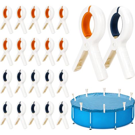 Lot de 20 grandes pinces de serrage pour piscine - Pinces de fixation pour bâche de piscine - Pinces à ressort - Pince à ressort pour accessoires de piscine (1/5)