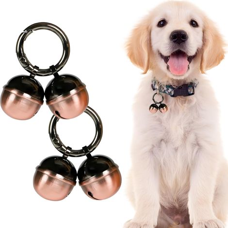 Set mit 2 extra lauten Glöckchen für Katzen- und Hundehalsbänder, Haustier-Tracker und Falknerei, robuste Messinganhänger mit drehbarem Karabinerverschluss (1/5)
