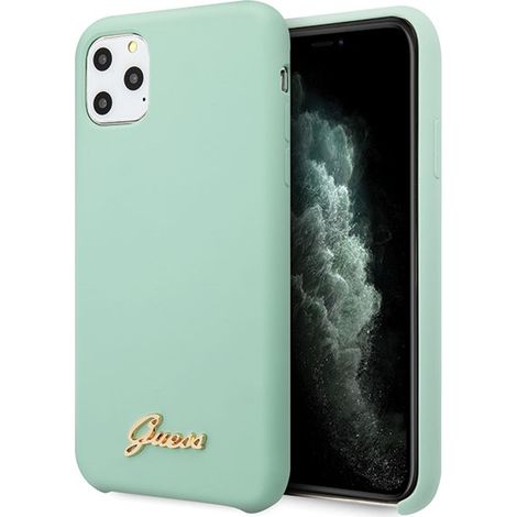 iPhone 11 Pro Max Hülle von Guess, Silikon, Grün (1/5)