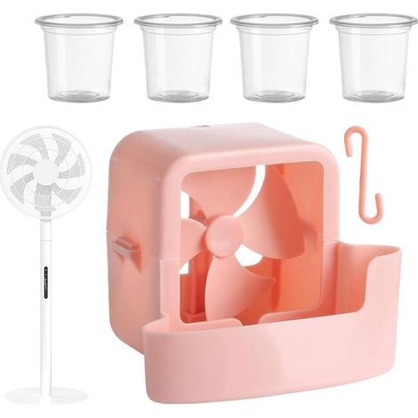 Mini ventilateur refroidisseur pour boîte à glace, accessoire de refroidissement avec double joint étanche, format compact 11 x 9 x 9 cm, rose (1/5)