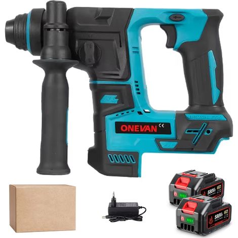 Perforateur burineur 27mm sans balais Makita 18V, avec 2 batteries + boîte carton (1/5)