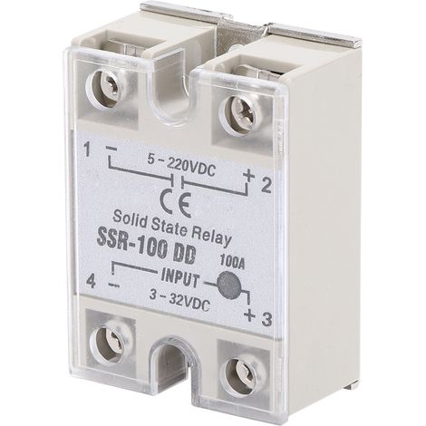 Halbleiterrelais DC/DC SSR mit kontaktlosem Schalter, hohe Qualität, SSR-100DD 5–220 V DC (1/5)