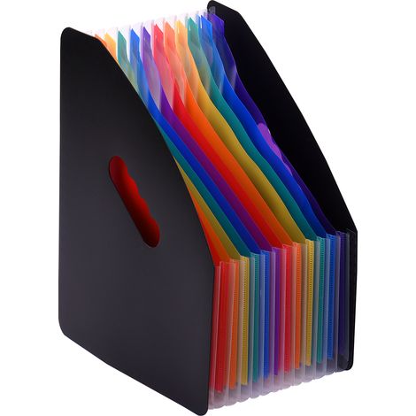 Classeur à soufflets 12 compartiments carton expandable A4 lettre organisateur documents arc-en-ciel pour maison bureau école