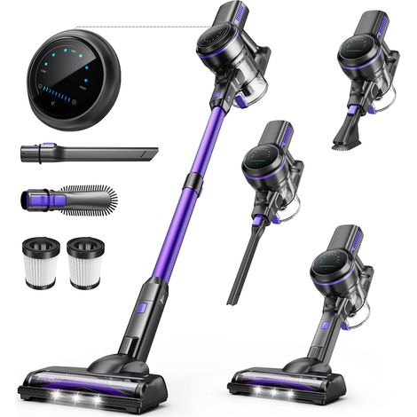 Aspirapolvere senza fili viola 265 W, 26 kPa, display LED e spazzola a rullo morbido (1/2)