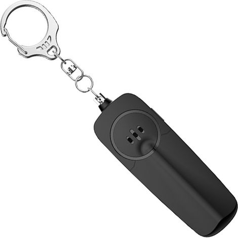 Porte-clés alarme personnelle 130 dB pour femmes, alarme d'urgence avec lumière LED puissante pour enfants et personnes âgées, noir (1/4)