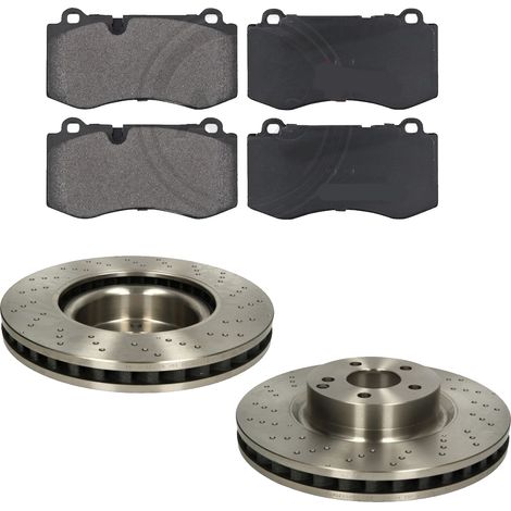 KIT FRENI ANTERIORI compatibile con MERCEDES-BENZ CLASSE S (W221) - DISCHI + PASTIGLIE OEM: P 50 074 / 17796 , 17795 /SOSTITUZIONE DIRETTA/BASSA POLVERE/SILENZIOSO (1/5)