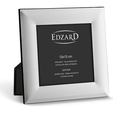 Cadre photo Gela 13x13 cm plaqué argent anti-ternissement (1/5)