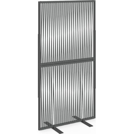 Paravento decorativo 80 x 150 cm RIO Cordame effetto rattan e metallo grigio antracite