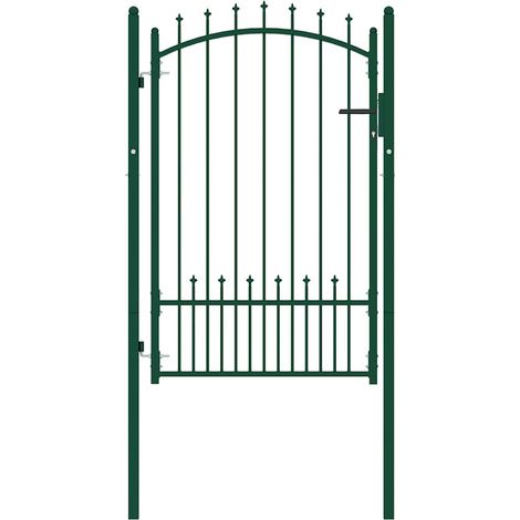 Portail de jardin,Portail de clôture,Portillon de jardin avec pointes Acier 100x150 cm Vert CFW78681 (1/5)