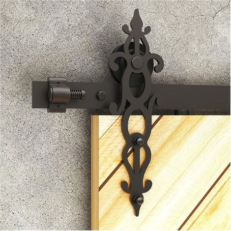 Kit de quincaillerie pour porte de grange Kit de quincaillerie for porte de grange coulissante, robuste, facile à installer, facile à installer, adapté au panneau de porte double, quincaillerie de por (1/5)