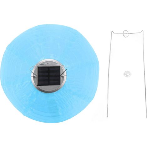 Lanterne Solaire en Tissu IP55 Étanche Style Chinois pour Jardin Extérieur Fête Bleu - KZQ