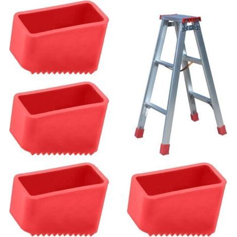 4 Pièces Couvre Pieds D'échelle, Embout Escabeau de Remplacement Capuchons De Pieds de Rechange Universels, Protections de Patins en Caoutchouc (1/5)