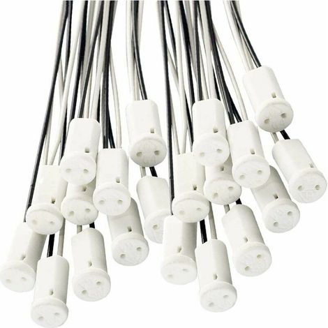 25 Pièces G4 Supports de Lampe Douille G4 Support de Lampe avec Support en Céramique pour Lampe Halogène LED G4, câble 10 cm (1/5)