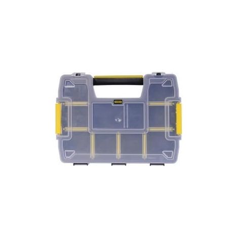 Stanley – Organiseur sortmaster mini – Boîte de rangement 295 x 215 x 65 mm – 11 compartiments modulables – Couvercle transparent et renforcé