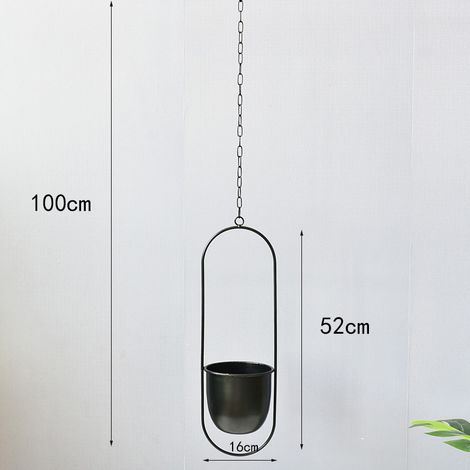 Macetas colgantes de metal negro Bolo para plantas de interior, suculentas y plantas de aire (1/5)