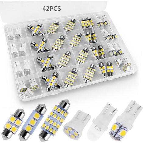 Kit de 42 ampoules LED blanches pour éclairage intérieur de voiture, modèles DE3175 et T10 (1/5)
