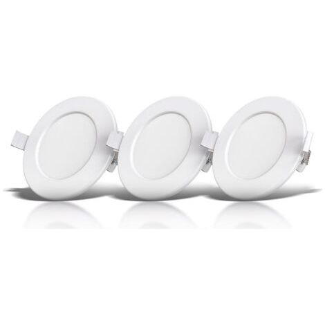 Lot de 3 spots ultra-plats à encastrer spéciales sdb IP44 blancs (1/5)