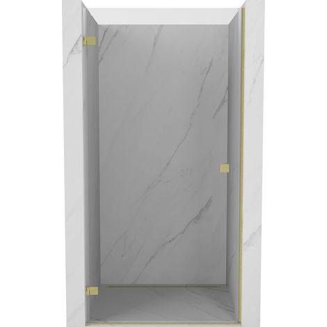 Mexen Lunar-B puerta de ducha abatible izquierda 90 cm, transparente, dorado cepillado - 832-090-000-55-00-L (1/5)