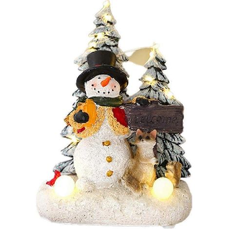 Ornements de Noël lumineux et musicaux rotatifs - Créations décoratives en résine pour les fêtes et idées cadeaux uniques (1/5)