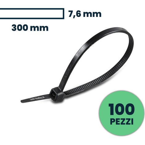 Brida V-TAC de 7,6 x 300 mm, color negro (paquete de 100)
