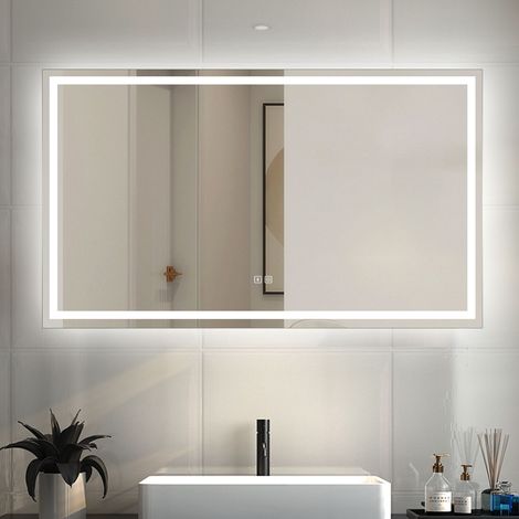 Biubiubath Bluetooth Bathroom LED Mirror with Shaver Socket 3 Lighting Modes 1200x700mm Smart Bathroom Mirror with LED Light Demister (1/5)