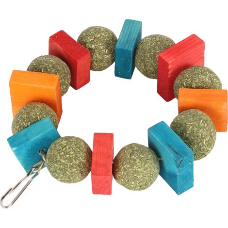Jouet à mâcher pour lapin, résistant au grincement des dents, pour cobaye et hamster doré. Anneau rond coloré. (1/5)