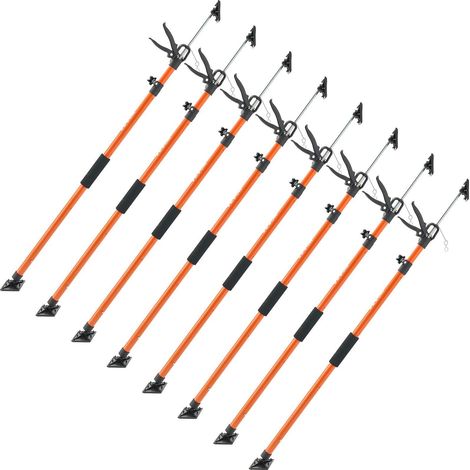 Barre de support télescopique acier, lot de 8,116-290 cm, système rapide ajustable à 3 mains, 70 kg, pose d'armoires et plaques (1/5)