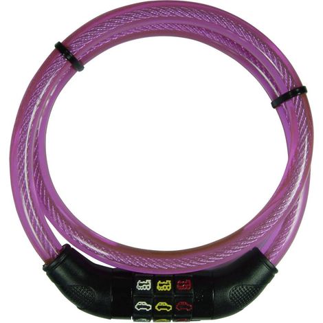 Lucchetto a cavo Security Plus CSL80Pink Rosa Lucchetto con codice a simboli