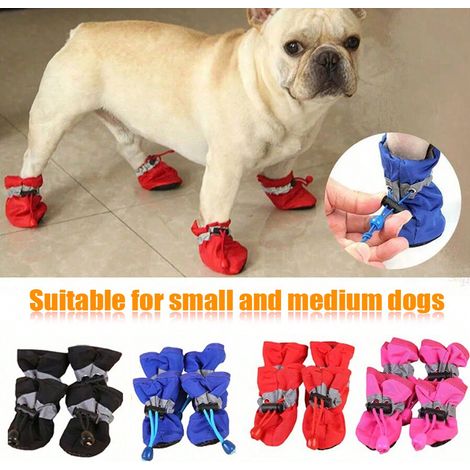 Chaussures réfléchissantes pour animaux, chaussures pour chiens, protection antidérapante pour les pattes des chiens de petite et moyenne taille, bottes pour chiens, couvre-pieds imperméables et soupl (1/5)