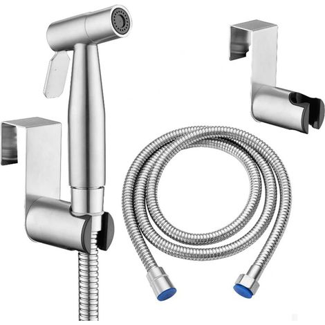 1 douchette pour WC Bidet, pommeau en Acier Inoxydable, Flexible de Douche de 150 cm, pour Une hygiène personnelle optimale. (1/5)