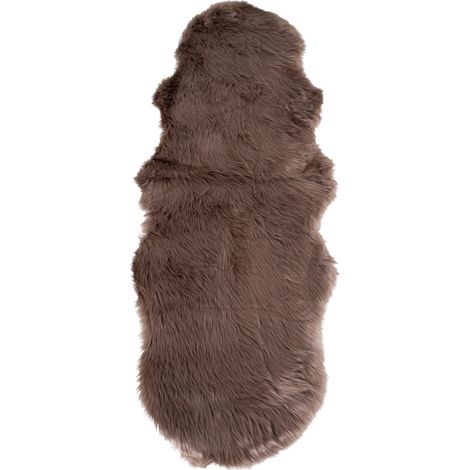 Laila Imitation peau de mouton 60x180 cm, teinte champignon. (1/2)