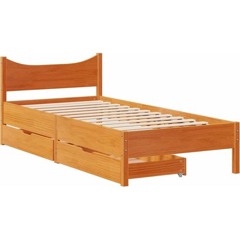 Maison Exclusive - Giroletto Cassetti Marrone Cera 90x200 cm Legno Massello Pino