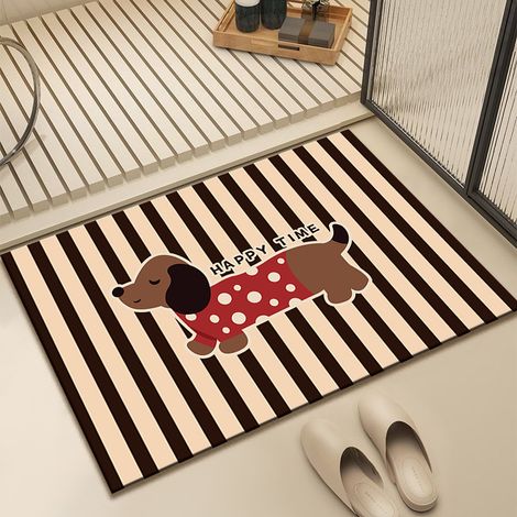 (40 x 60 cm)Tapis de sol de salle de bain doux et absorbant, tapis antidérapant pour porte de toilette, tapis de sol anti-chute pour salle de bain (1/5)