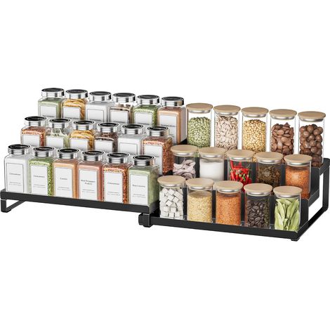 3-Tier Expandable Spice Rack, Kitchen Spice Organizer, Kitchen Cupboard Spice Rack for Cupboard, Cabinet, Countertop (1/5)