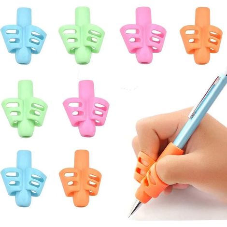 Poignées de crayon, 8 pièces aide à l'écriture, colle douce, porte-crayon universel, outil d'écriture pour enfants (1/5)