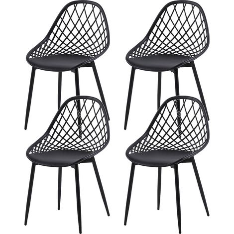 Eggree – Lot de 4 chaises de salle à manger scandinaves – Structure en bois – Hauteur d'assise 43 cm – Compactes pour petits espaces